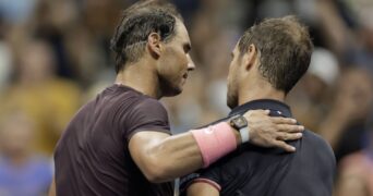 Rafael Nadal and Richard Gasquet during the 2022 US Open