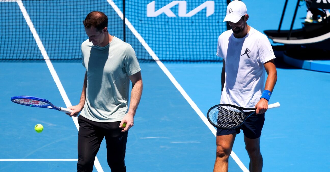 Andy Murray and Novak Djokovic at the 2025 Australian Open