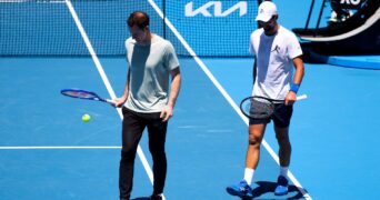 Andy Murray and Novak Djokovic at the 2025 Australian Open