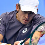 ATP, Tennis Herren QATAR EXXONMOBIL OPEN ROUND OF 32 Alex De Minaur of Australia competes in her round of 32 match against Roman Safiullin during the ATP Qatar ExxonMobil Open 2025 tennis tournament at the Khalifa International Tennis Complex in Doha, Qatar, on February 18, 2025. DOHA Qatar