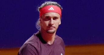 Alexander Zverev of Germany looks towards his box during the quarter finals match against Francisco Cerundolo at IEB Argentina Open 2025 at Buenos Aires Lawn Tennis Club February 14, 2025 in Buenos Aires, Argentina. Photo by Camilla Stolen, Imago Buenos Aires Argentina L1120683