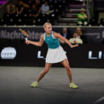 January 29, 2025, Linz, Upper Austria, Austria: Anastasia Potapova, returns with forehand to Rebecca Sramkova of Slovakia during the Upper Austria Ladies Linz - Womens Tennis, WTA500 (