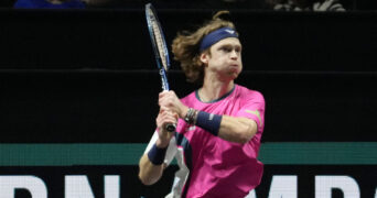 Andrey Rublev of Russia reacts during the ABN AMRO Open 2025, ATP 500 Tennis event on 7 february 2025 in Rotterdam, Netherlands. Photo Laurent Lairys / Psnewz