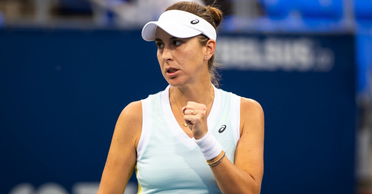 August 7, 2023, MONTREAL, CANADA: Belinda Bencic of Switzerland in action during the first round of the 2023 Omnium Banque Nationale WTA 1000 tennis tournament