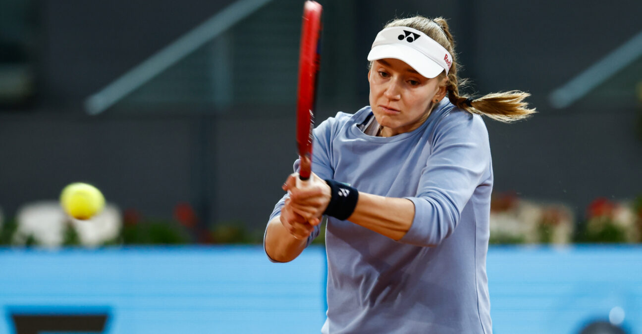 May 2, 2024, Madrid, Madrid, SPAIN: Elena Rybakina of Kazakhstan in action against Aryna Sabalenka of Belarus during the Masters 1000 and WTA 1000, tournament celebrated at Caja Magica on May 02, 2024 in Madrid, Spain. (Credit Image: © Irina R. Hipolito/AFP7 via ZUMA Press Wire)