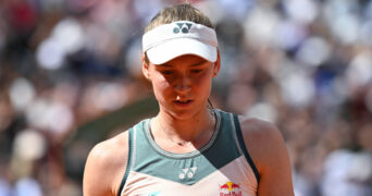 Elena RYBAKINA (KAZ) looks dejected during the 2024 French Open at Roland Garros on June 5, 2024 in Paris, France. ( Photo by federico pestellini ) -