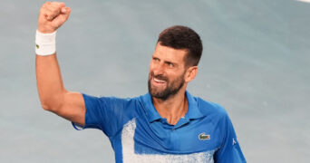 Novak Djokovic at the 2025 Australian Open