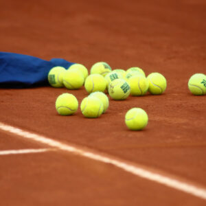 April 27, 2021, MADRID, MADRID, SPAIN: Illustration, balls of the tournament during the WTA 1000 - Mutua Madrid Open 2021 at La Caja Magica on April 27, 2021 in Madrid, Spain.