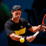 April 22, 2024, Madrid, Madrid, SPAIN: Diego Schwartzman of Argentina in action against Albert Ramos of Spain during the Mutua Madrid Open 2024, ATP Masters 1000 and WTA 1000, tournament celebrated at Caja Magica on April 22, 2024 in Madrid, Spain.