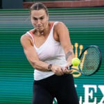 March 03, 2025 Aryna Sabalenka during her practice session at the BNP Paribas Open in Indian Wells, CA.