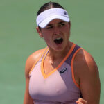 August 2, 2024: Caroline Dolehide (USA) celebrates her victory during the 2024 Mubadala Citi DC Open tennis tournament being played at Rock Creek Park Tennis Center in Washington, D.C.