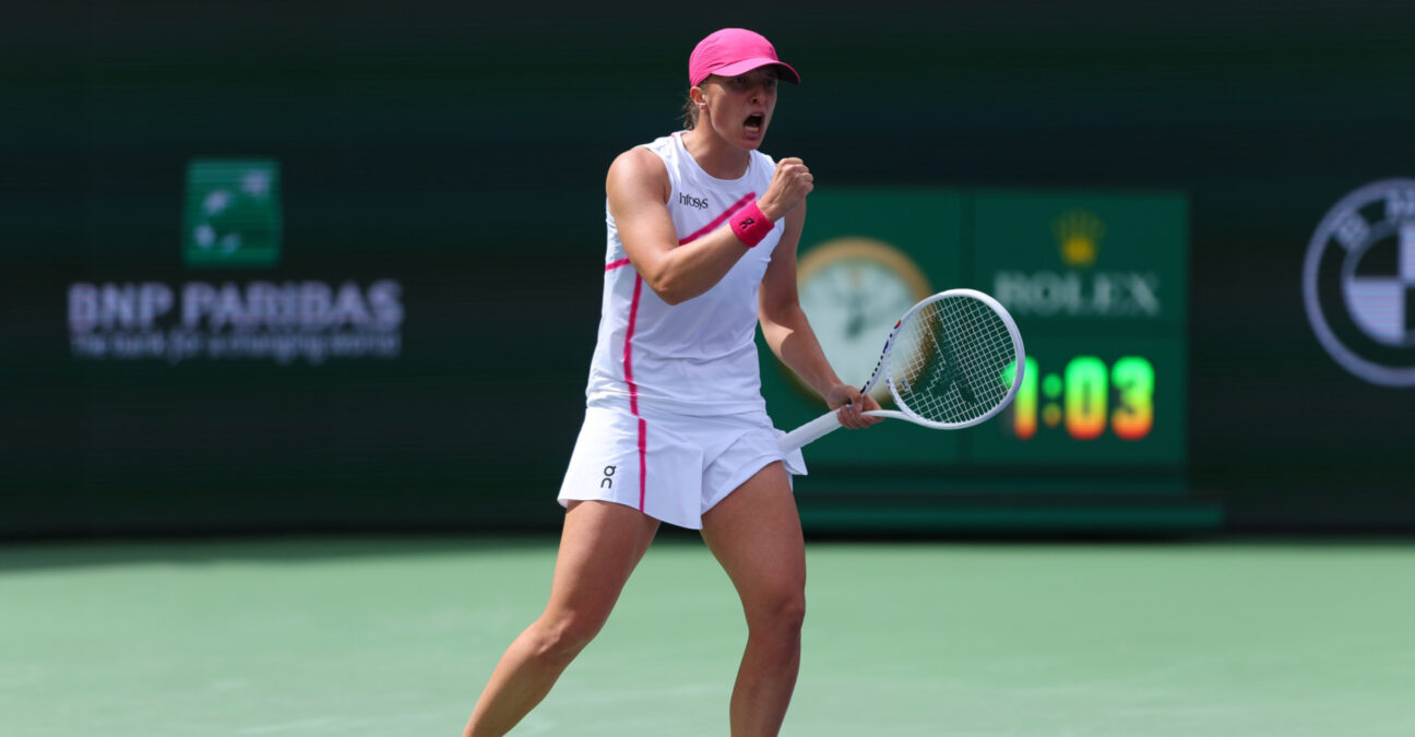 Iga Swiatek (Pol) defeated Maria Sakkari (Gre) for the championships at Indian Wells