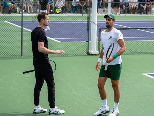 Novak Djokovic and Andy Murray in training in Indian Wells 2025 (Tristan Lapierre - Tennis Majors