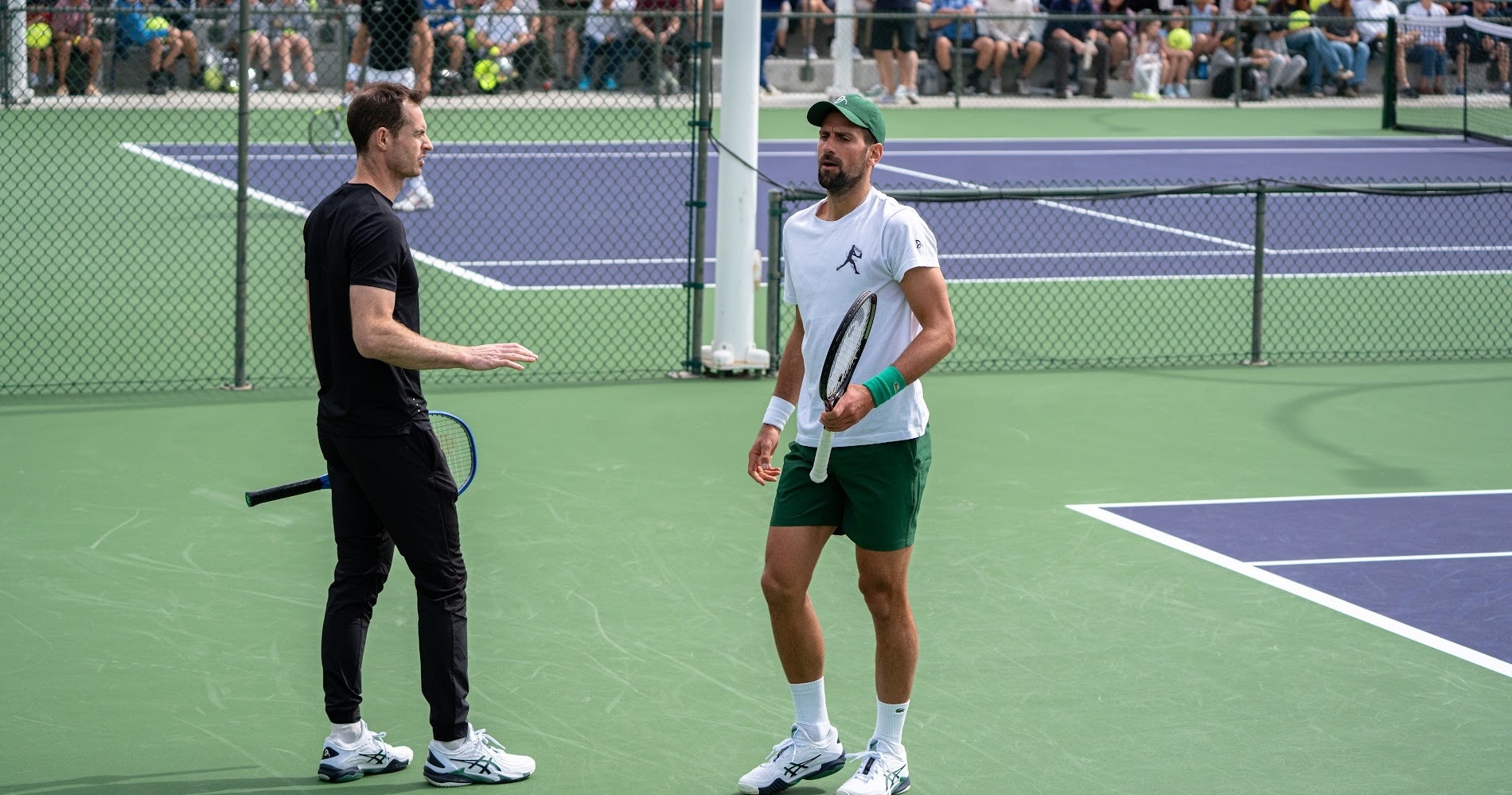 Novak Djokovic and Andy Murray in training in Indian Wells 2025 (Tristan Lapierre - Tennis Majors