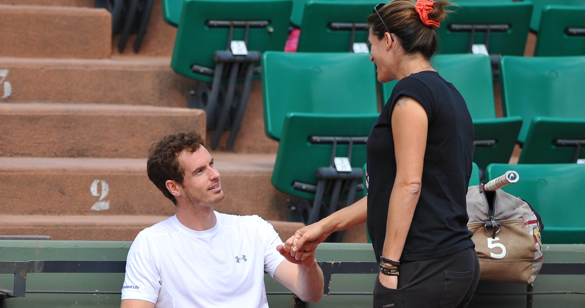 Amélie Mauresmo et Andy Murray, Roland-Garros 2015