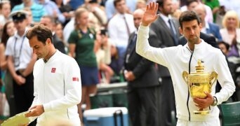 Roger Federer, Novak Djokovic, Wimbledon 2019