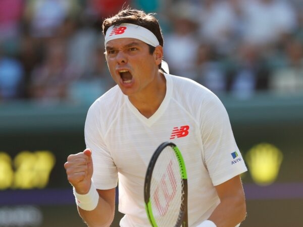 Milos Raonic at Wimbledon in 2018