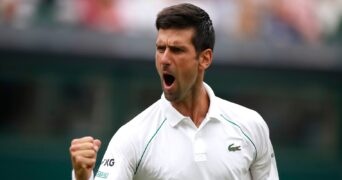 Novak Djokovic at Wimbledon in 2021