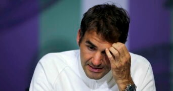 Roger Federer, en conférence de presse à Wimbledon en 2016