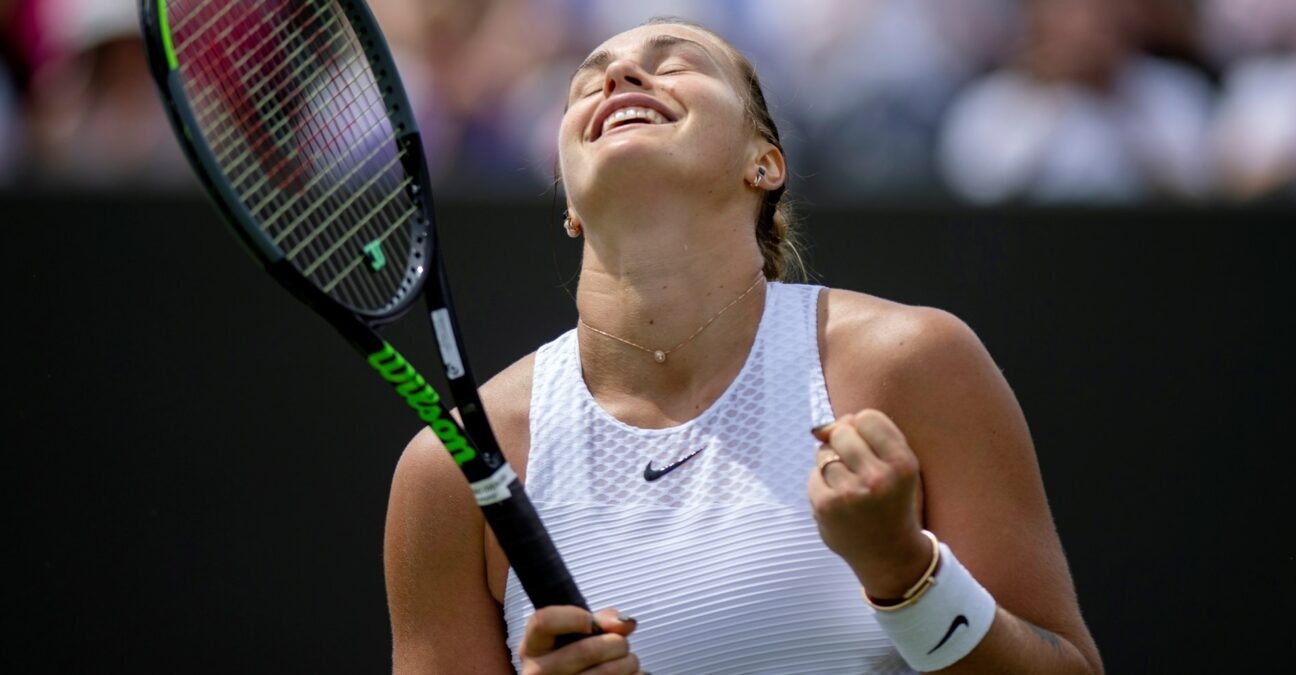 Aryna Sabalenka at Wimbledon in 2021