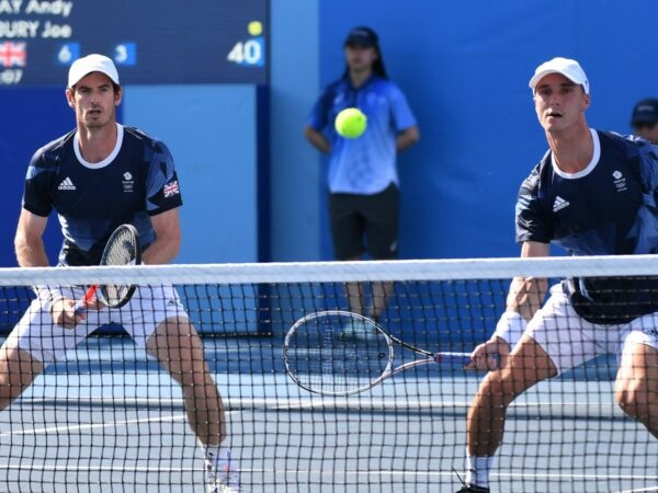 Ariake Tennis Park - Tokyo, Japan - Andy Murray of Britain and Joe Salisbury of Britain in action