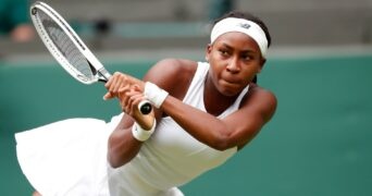 Cori Gauff at Wimbledon in 2021