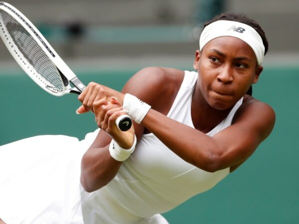 Cori Gauff at Wimbledon in 2021