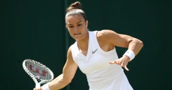 Maria Sakkari at Wimbledon in 2021