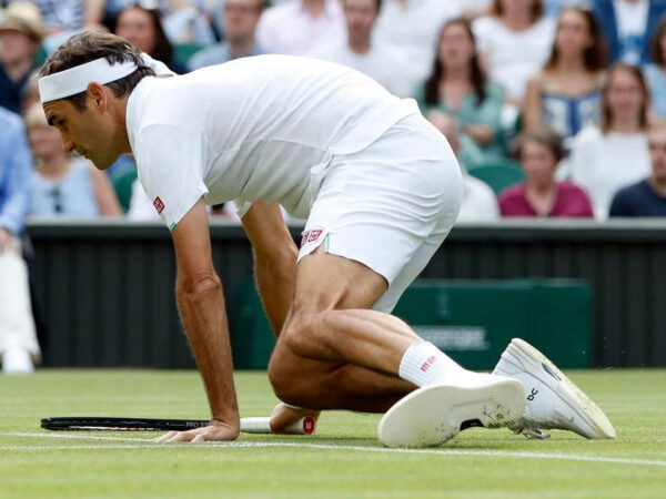 Roger Federer at Wimbledon in 2021