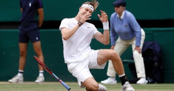 Denis Shapovalov at Wimbledon in 2021