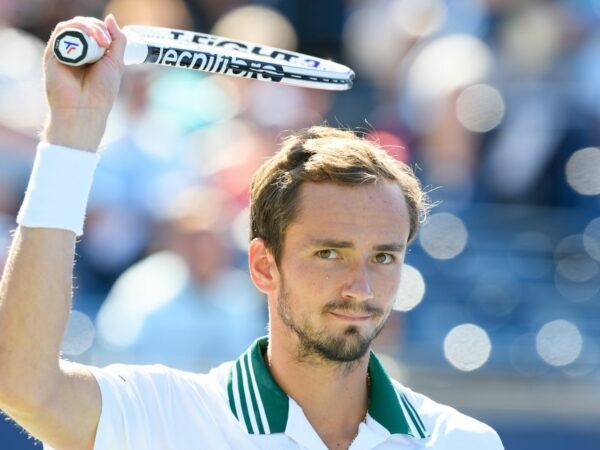 Daniil Medvedev (RUS) waves to the fans at the National Bank Open tennis tournament in Toronto, ON, Canada