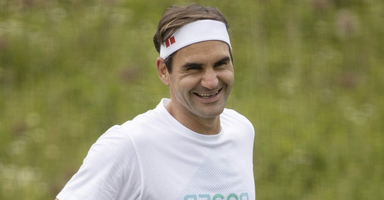 Roger Federer at Wimbledon in 2021