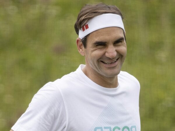 Roger Federer at Wimbledon in 2021