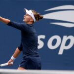 Barbora Krejcikova at the 2021 U.S. Open tennis tournament at USTA Billie Jean King National Tennis Center.