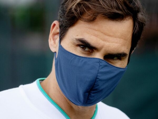 Roger Federer at Wimbledon in 2021