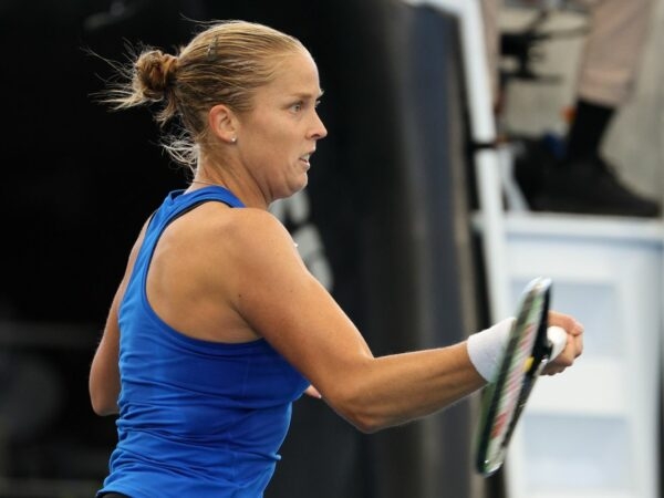 Shelby Rogers at the Adelaide International tennis tournament at Memorial Drive on February 25, 2021 in Adelaide, Australia