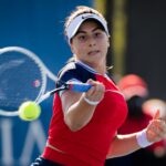 Bianca Andreescu in action during the second round of the 2021 Chicago Fall Tennis Classic WTA 500 tennis tournament