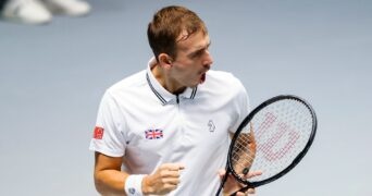 Daniel Evans (GBR) at the Davis Cup