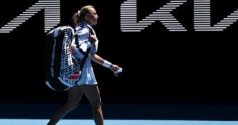 Estonia's Anett Kontaveit leaves court after losing her second round match against Denmark's Clara Tauson