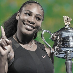 Serena Williams at the Australian Open in 2017 (Panoramic)