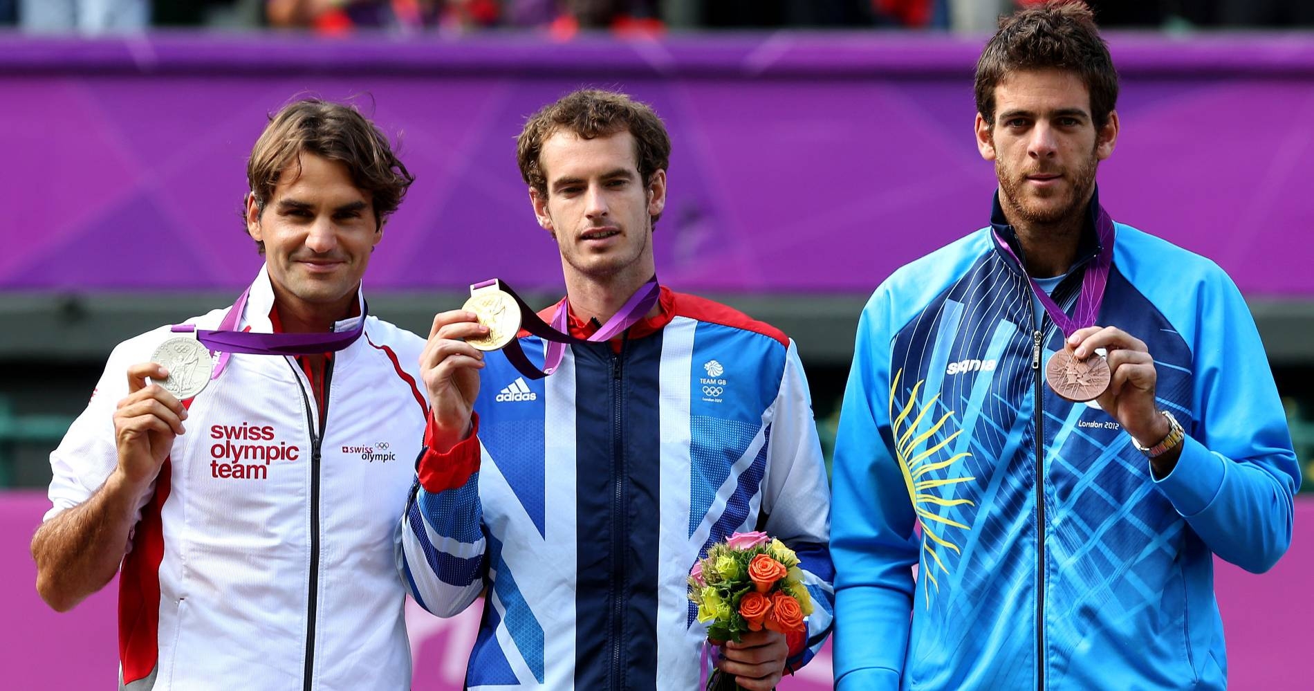 Roger Federer, Andy Murray, Juan Martin Del Potro, podium olympique en 2021