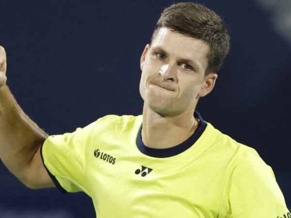 Hubert Hurkacz lors du tournoi ATP de Dubaï en 2022