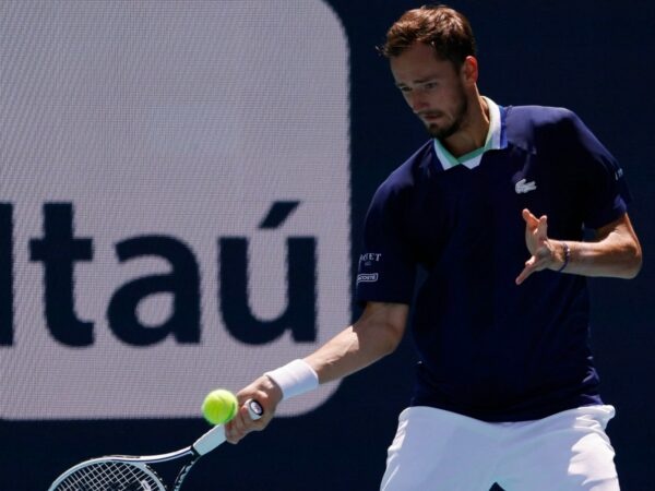 Daniil Medvedev lors de son match contre Andy Murray, au Masters 1000 de Miami 2022