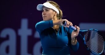 Sofia Kenin lors du tournoi WTA de Doha en 2022