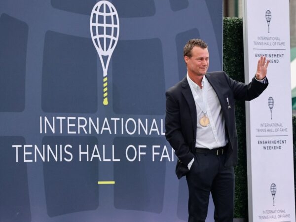 Lleyton Hewitt lors de son intronisation au Hall Of Fame 2022