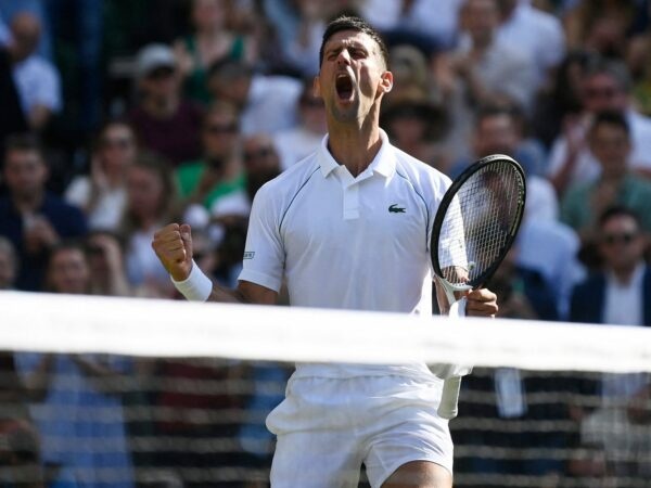Novak Djokovic après sa qualification pour la finale de Wimbledon 2022