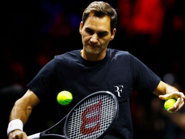 Roger Federer à l'entraînement pour la Laver Cup 2022 © AI / Reuters / Panoramic