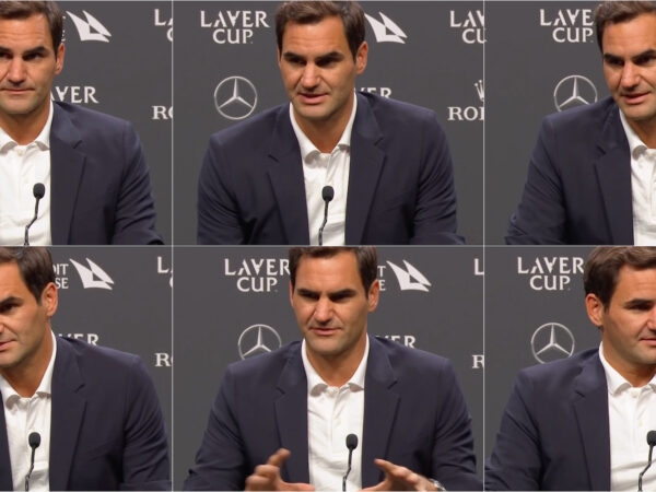 Roger Federer en conférence de presse, à Londres © Tennis Majors