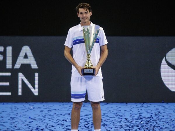 Marc-Andrea Huesler après sa victoire lors du tournoi ATP 250 de Sofia