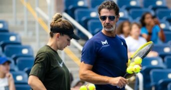 Patrick Mouratoglou et Simona Halep à l'US Open 2022